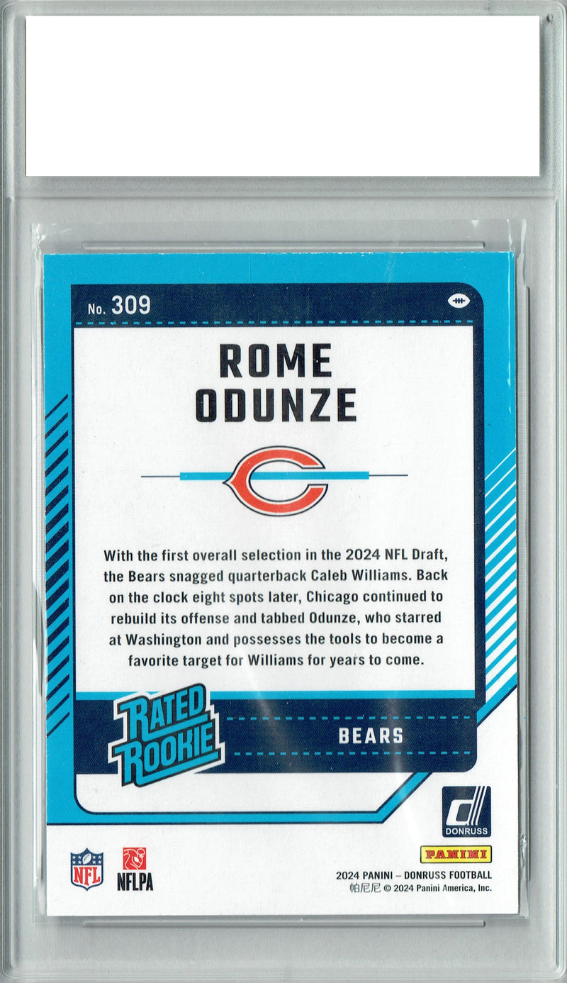 Certified Mint+ Rome Odunze 2024 Donruss #309 Football Rookie Card Chicago Bears