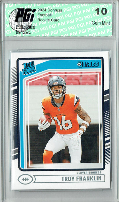 Troy Franklin 2024 Donruss #338 Football Rookie Card PGI 10