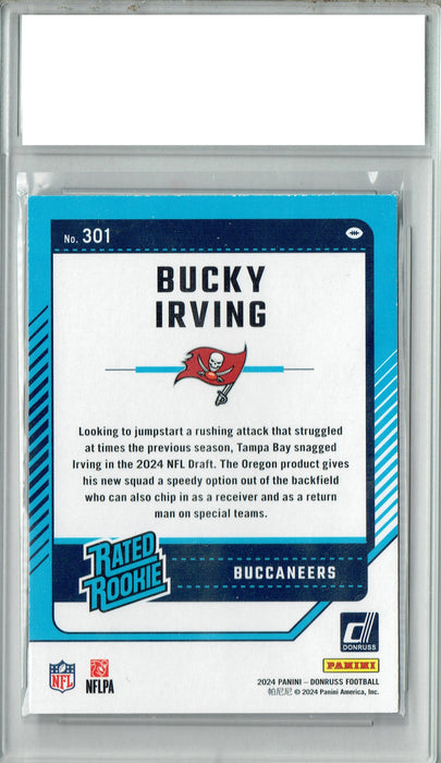 Bucky Irving 2024 Donruss #301 Football Rookie Card PGI 10