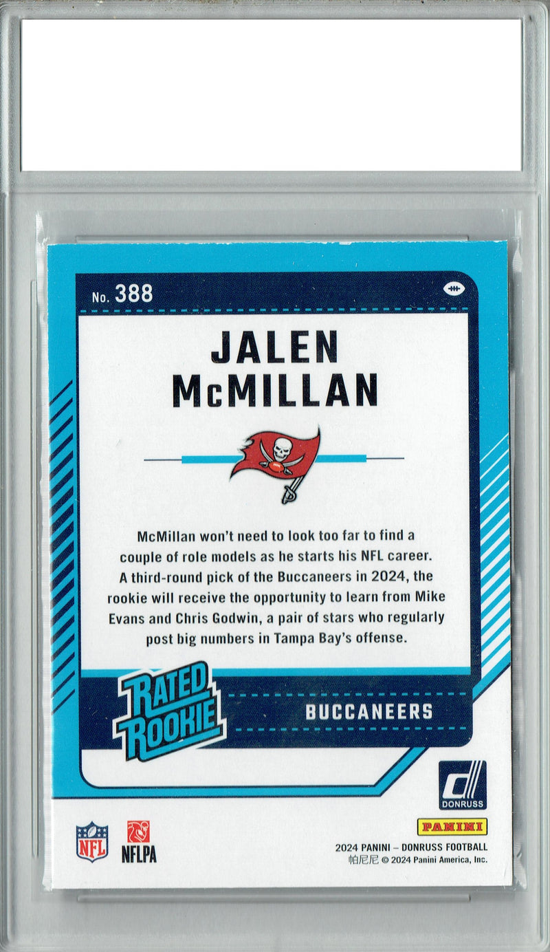 Certified Mint+ Jalen McMIllan 2024 Donruss #388 Football Rookie Card Tampa Bay Buccaneers