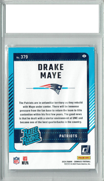 Drake Maye 2024 Donruss #379 Football Rookie Card PGI 10