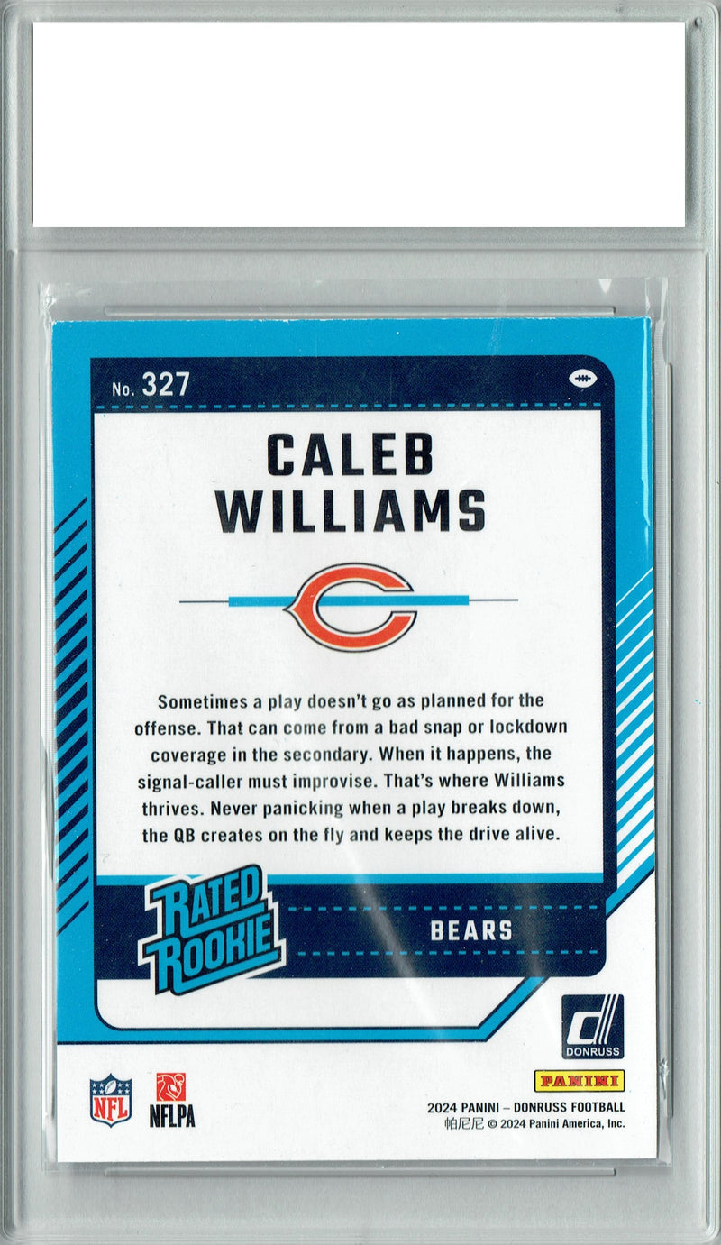 Certified Mint+ Caleb Williams 2024 Donruss #327 Football Rookie Card Chicago Bears