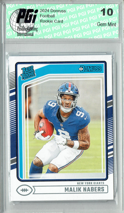 Malik Nabers 2024 Donruss #383 Football Rookie Card PGI 10
