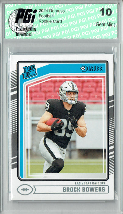Brock Bowers 2024 Donruss #394 Football Rookie Card PGI 10