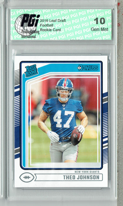 Theo Johnson 2024 Donruss #357 Football Rookie Card PGI 10