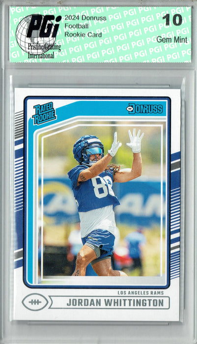 Jordan Whittington 2024 Donruss #352 Football Rookie Card PGI 10