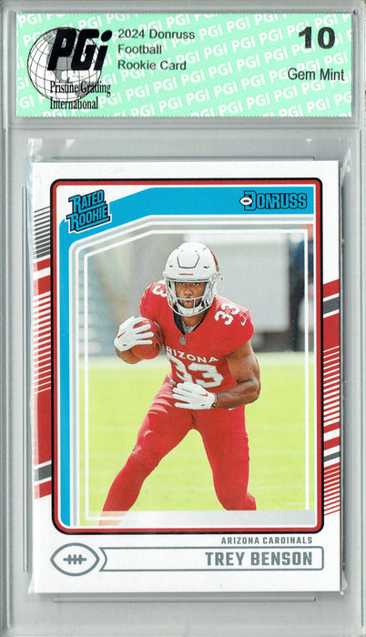 Trey Benson 2024 Donruss #326 Football Rookie Card PGI 10