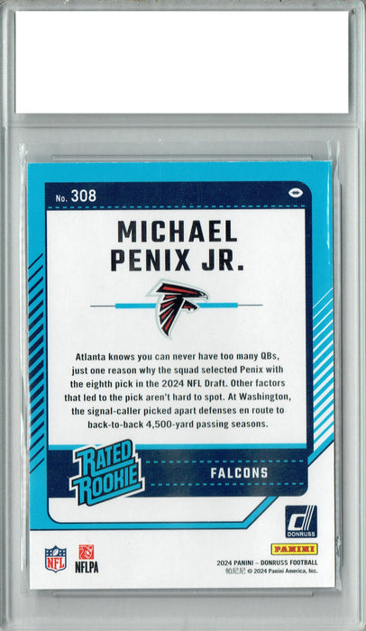 Michael Penix Jr. 2024 Donruss #308 Football Rookie Card PGI 10