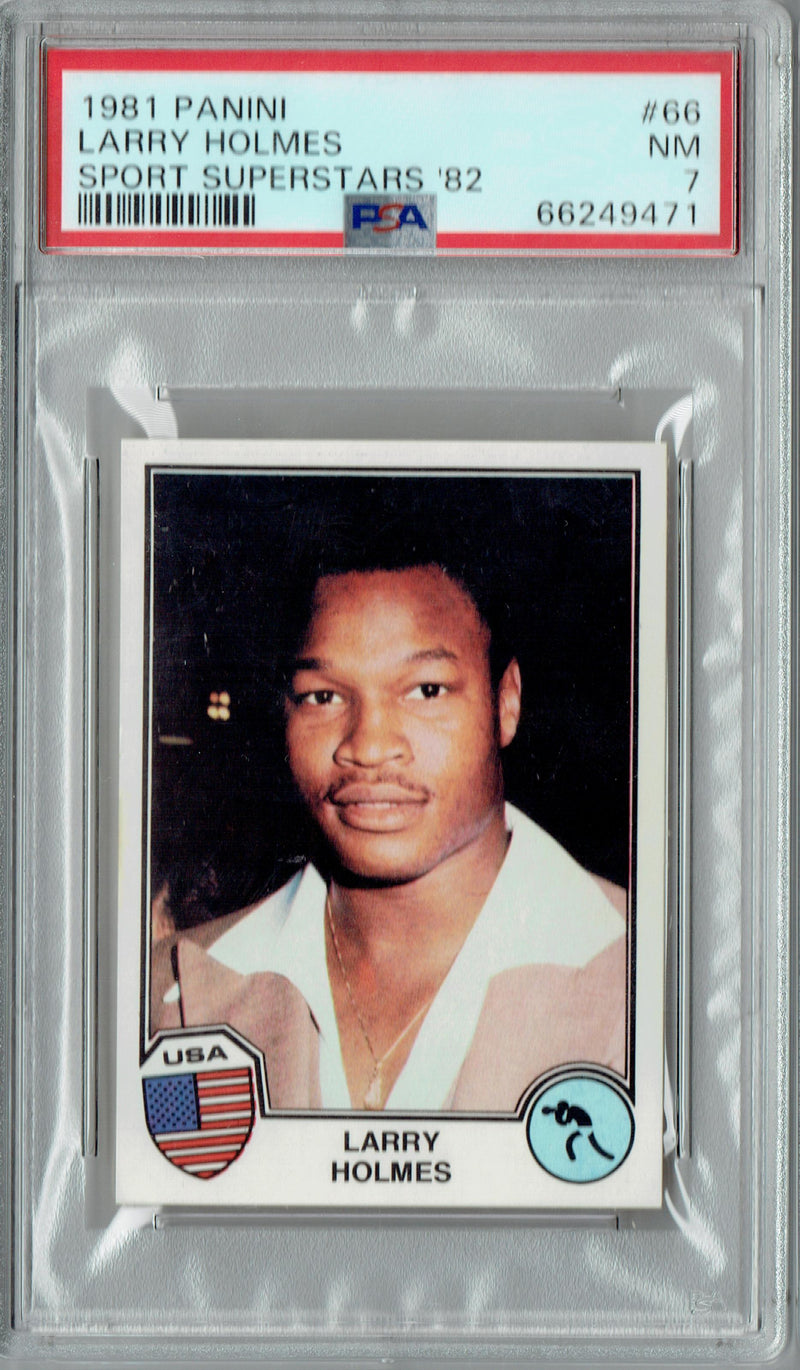 PSA 7 Larry Holmes 1981 Panini #66 Sport Superstars '82 Rookie Card USA