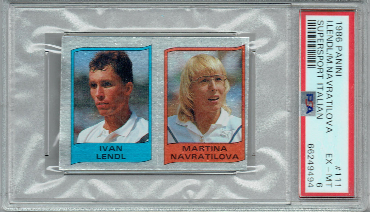 PSA 6 Ivan Lendl / Martina Navratilova 1986 Panini Supersport #111 Italian Rookie Card
