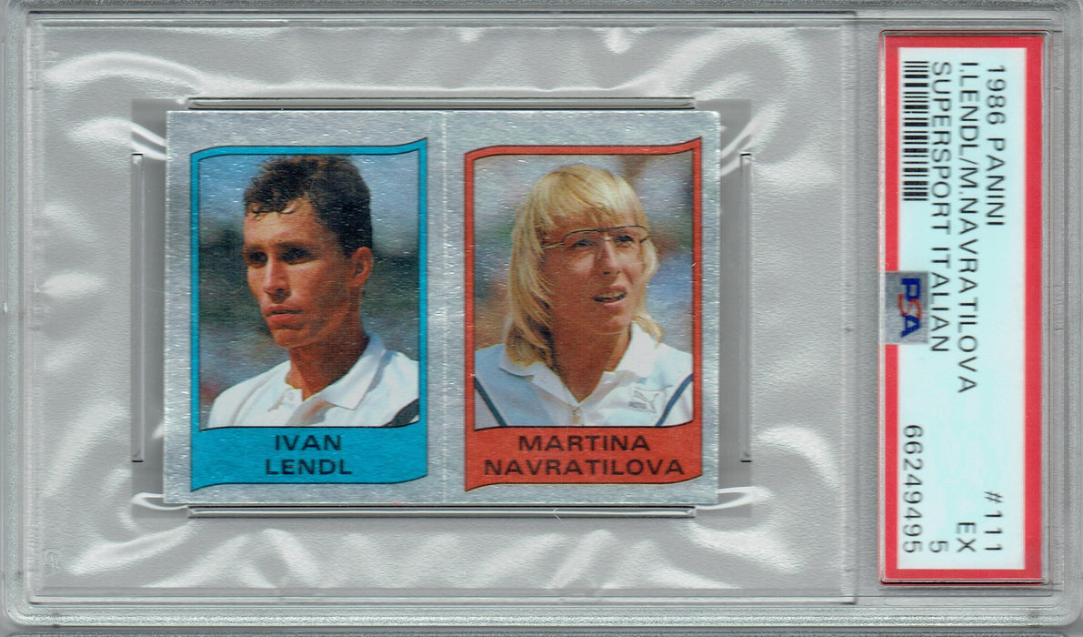 PSA 5 Ivan Lendl / Martina Navratilova 1986 Panini Supersport #111 Italian Rookie Card