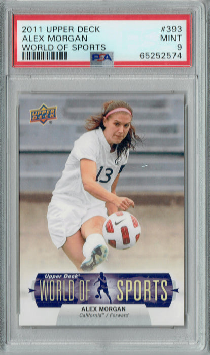 PSA 9 Alex Morgan 2011 Upper Deck #393 World of Sports Rookie Card