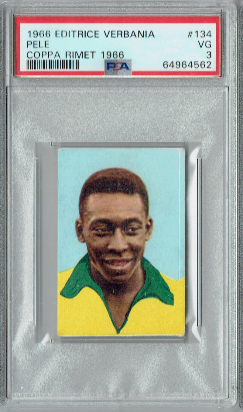 PSA 3 Pele 1966 Editrice Verbania #134 Coppa Rimet 1966 Trading Card Brazil