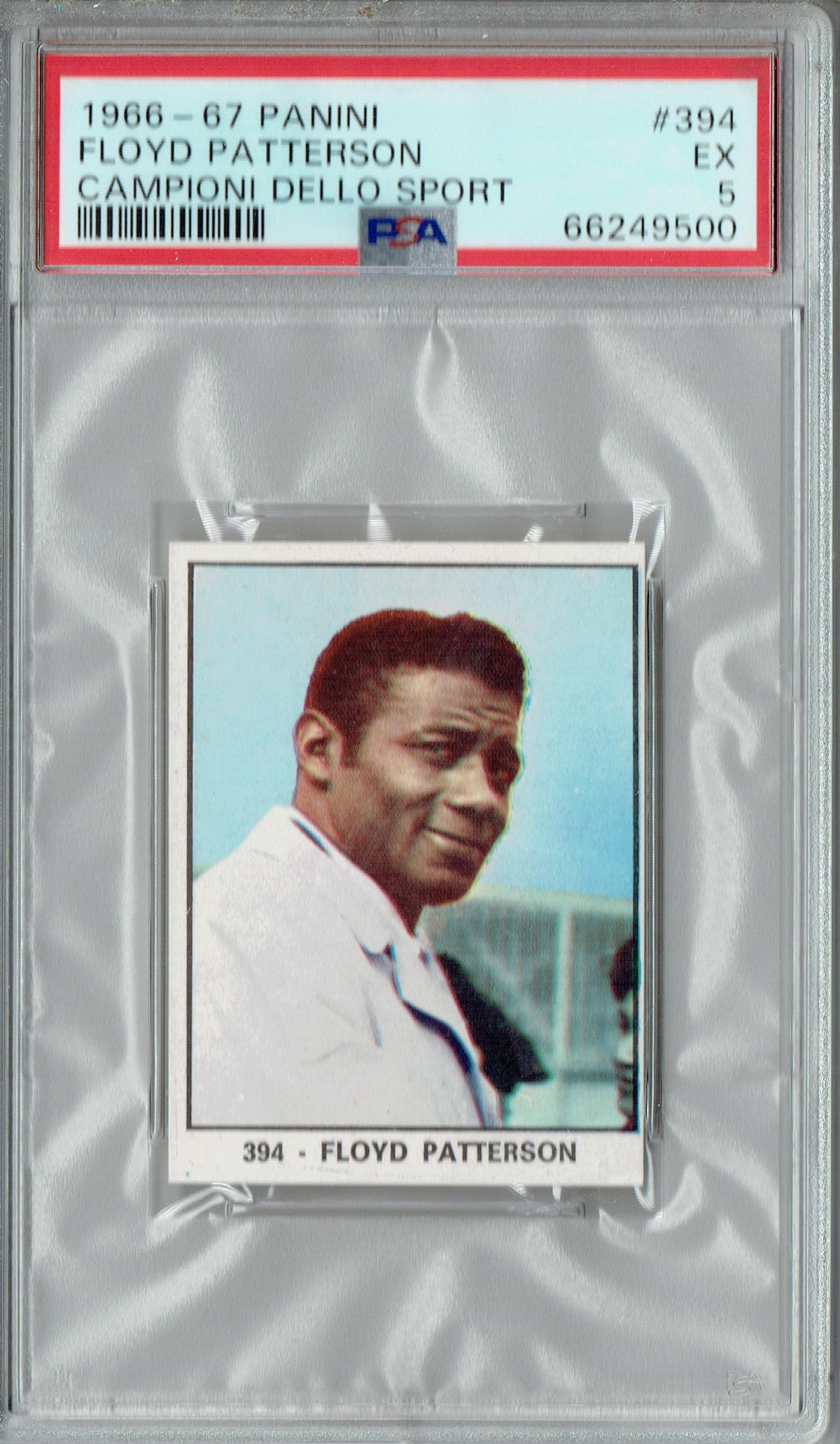 PSA 5 Floyd Patterson 1966 Panini #394 Campioni Dello Sport Rare Tradi ...