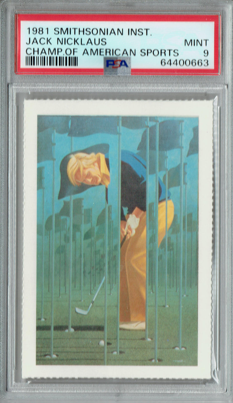 PSA 9 Jack Nicklaus 1981 Smithsonian Inst  Champ of American Sports Rare Trading Card