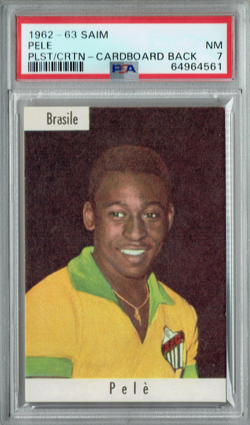 PSA 7 Pele 1962 Saim  Cardboard Back Trading Card Brazil