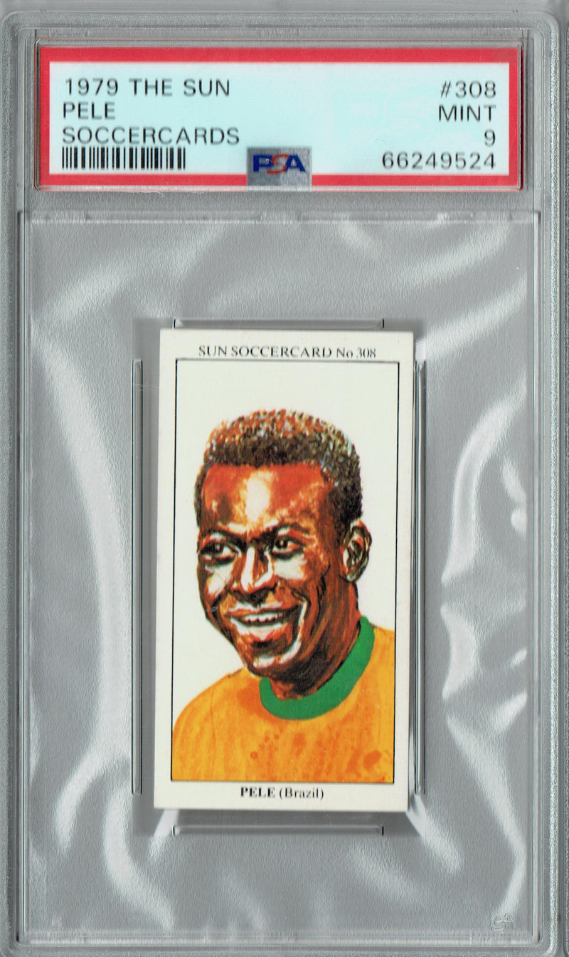 PSA 9 Pele 1979 The Sun #308 Soccercards Trading Card Brazil