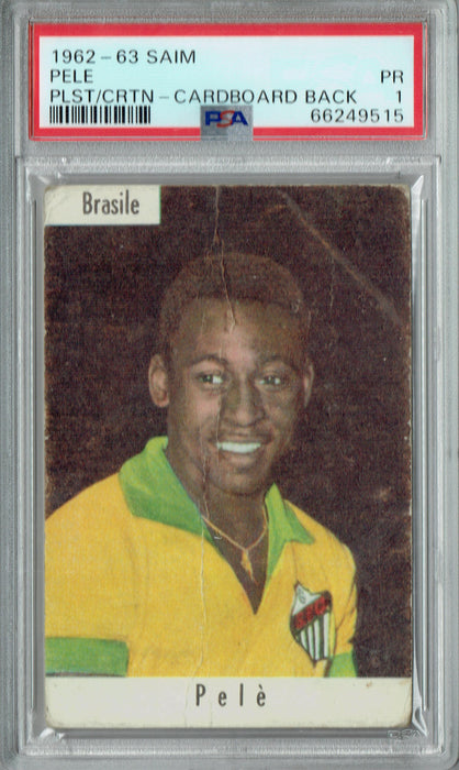 PSA 1 Pele 1962 Saim Cardboard Back Trading Card