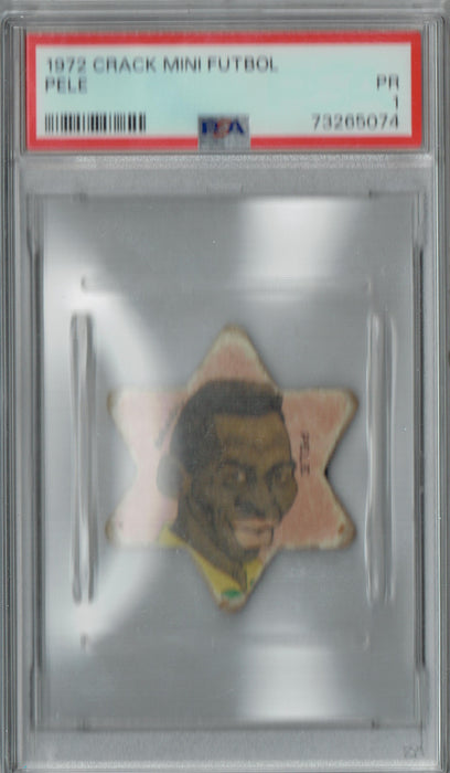 PSA 1 Pele 1972 Crack Mini Futbol Rare Trading Card