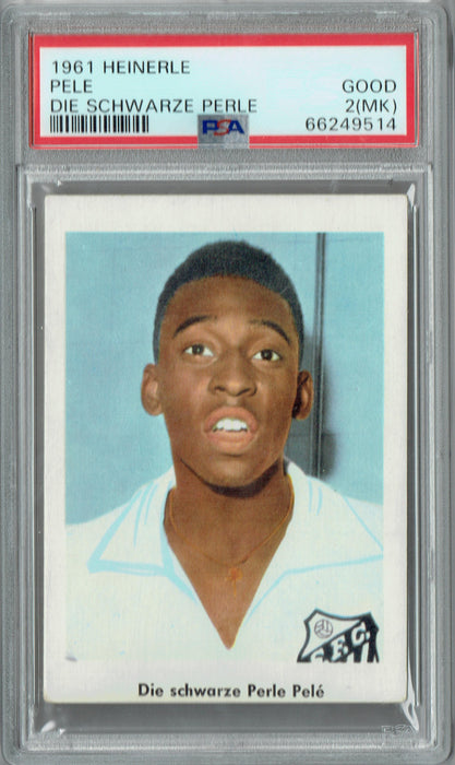 PSA 2 (MK) Pele 1961 Heinerle Die Schwarze Perle German Trading Card