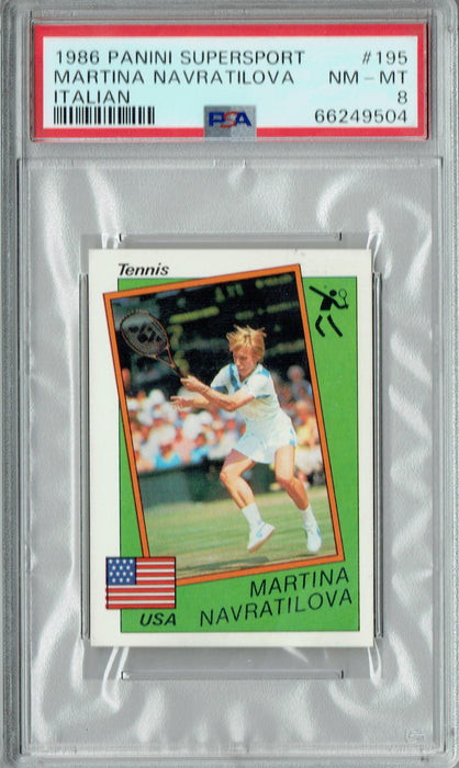 PSA 8 Martina Navratilova 1986 Panini Supersport #195 Italian Rookie Card