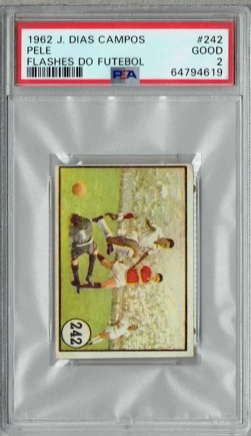 PSA 2 Pele 1962 J. Dias Campos #242 Flashes Do Futebol  Card Brazil