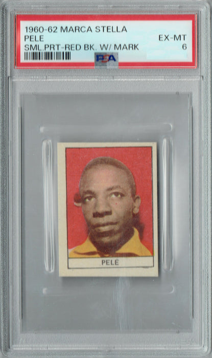 PSA 6 Pele 1960 Marca Stella Small Print Red BK + Mark Card