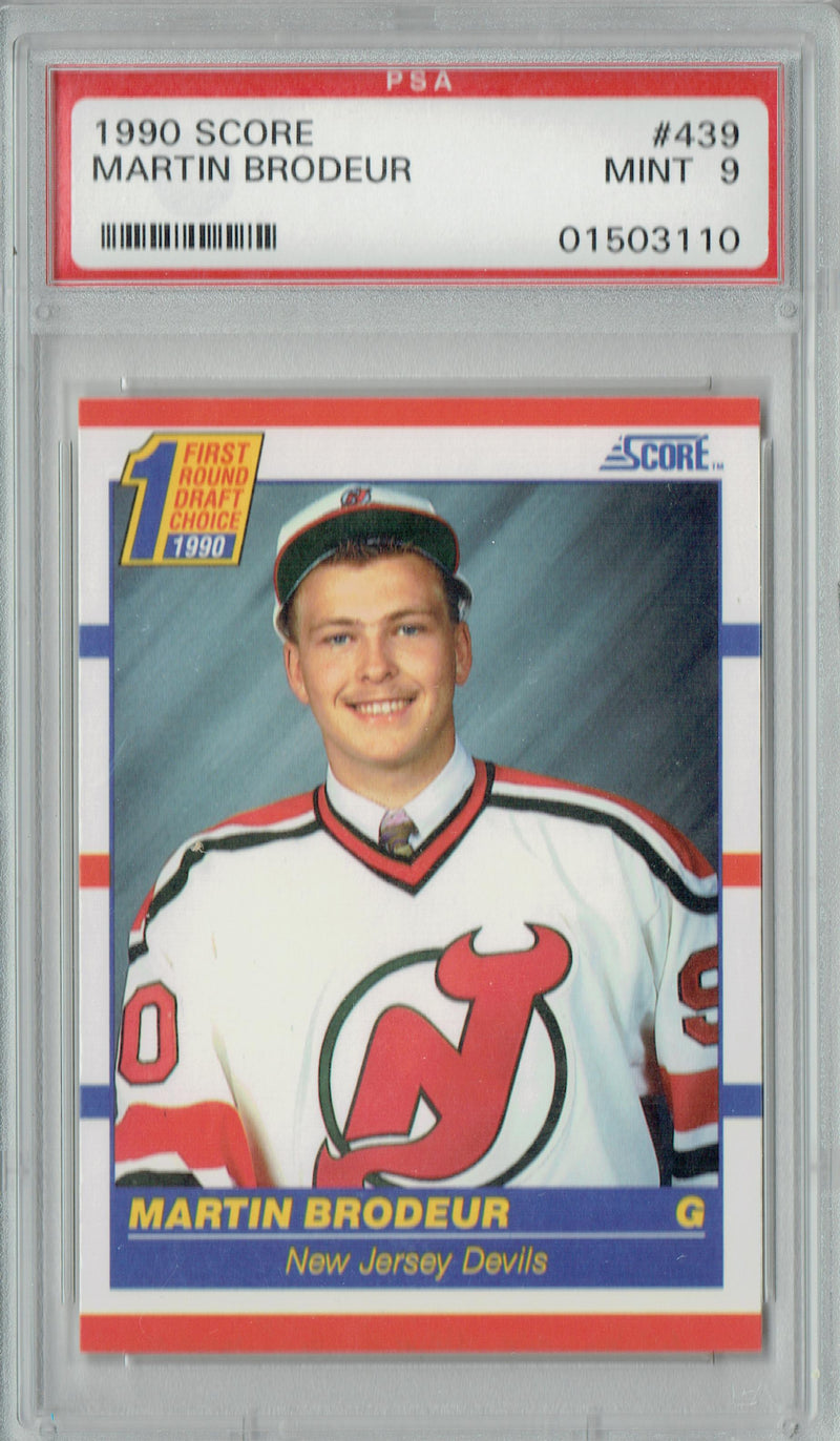 PSA 9 Martin Brodeur 1990 Score #439 Rookie Card New Jersey Devils