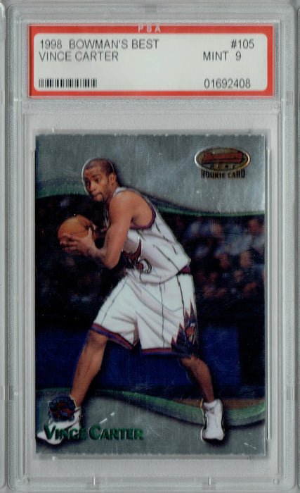 PSA 9 Vince Carter 1998 Bowman's Best #105 Rookie Card