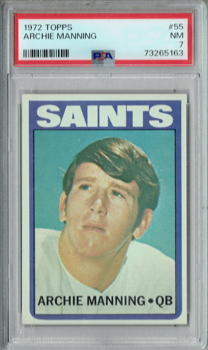 PSA 7 Archie Manning 1972 Topps #55 Rookie Card