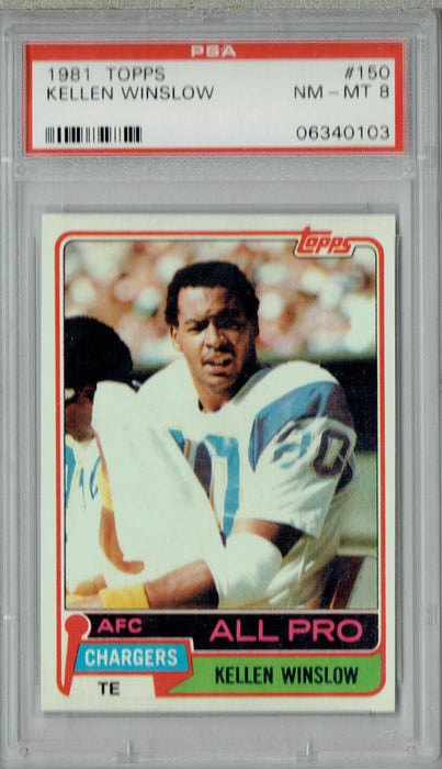 PSA 8 Kellen Winslow 1981 Topps #150 Rookie Card