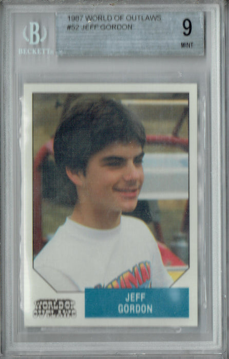 BGS 9 Jeff Gordon 1987 World of Outlaws #52 Rookie Card