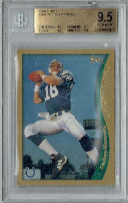 BGS 9.5 Peyton Manning 1998 Topps #360 Draft Picks Rookie Card