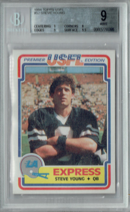 BGS 9 Steve Young 1984 Topps USFL #52 Rookie Card