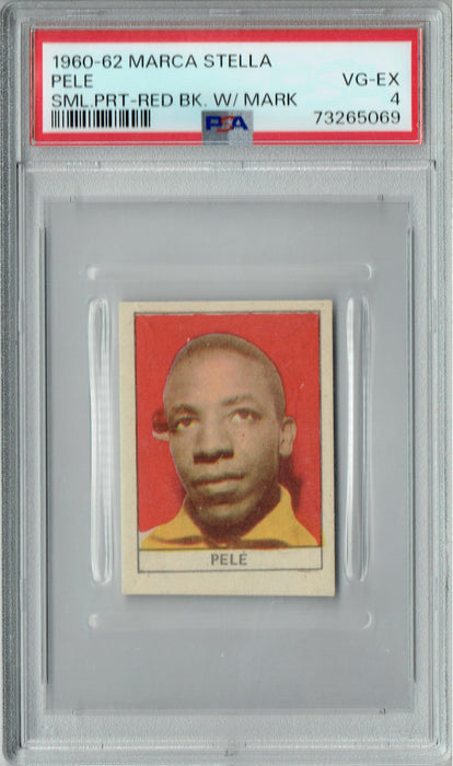 PSA 4 Pele 1960 Marca Stella Small Print Red BK + Mark Card