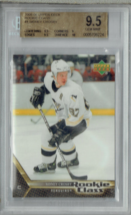 BGS 9.5 Sidney Crosby 2005-06 Upper Deck #1 Rookie Class Rookie Card