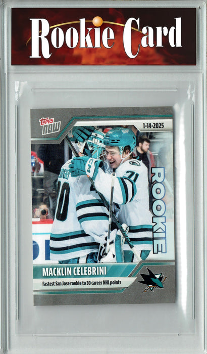Certified Mint+ Macklin Celebrini 2024 Topps Now #88 Sticker Rookie Card San Jose Sharks