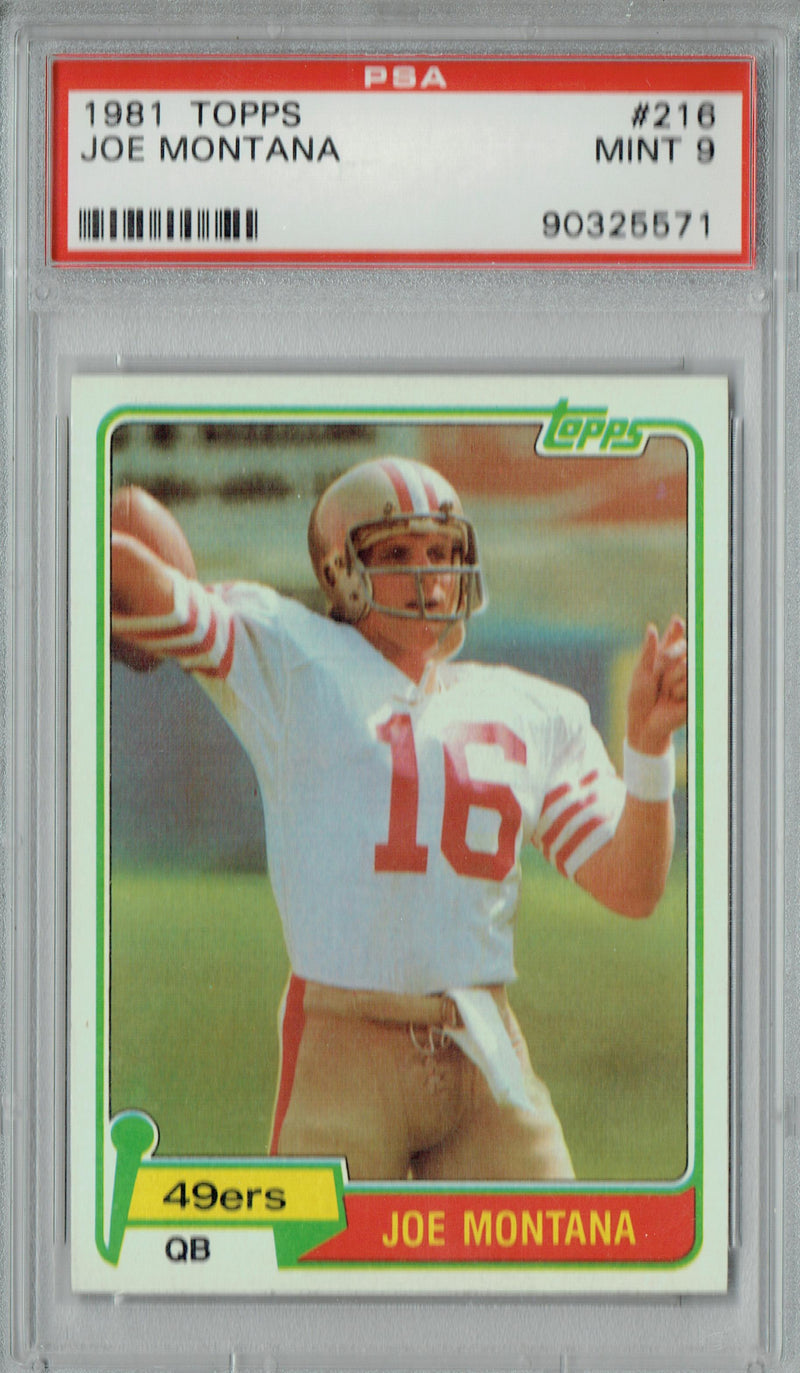 PSA 9 Joe Montana 1981 Topps #216 Rookie Card San Francisco 49ers