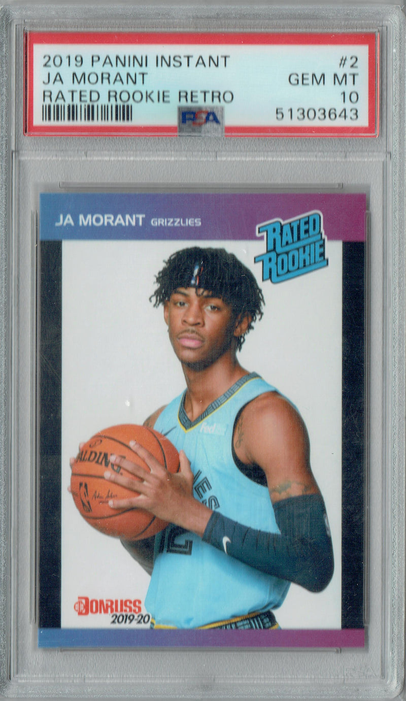 PSA 10 Ja Morant 2019 Panini Instant #2 Retro Rated Rookie Card Memphis Grizzlies