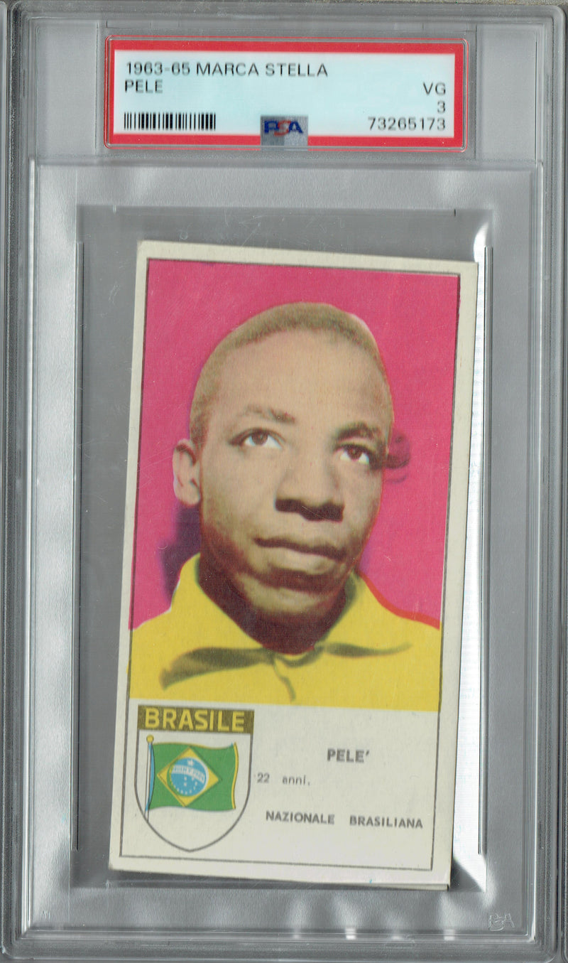 PSA 3 Pele 1963 Marca Stella Rare Trading Card Brazil