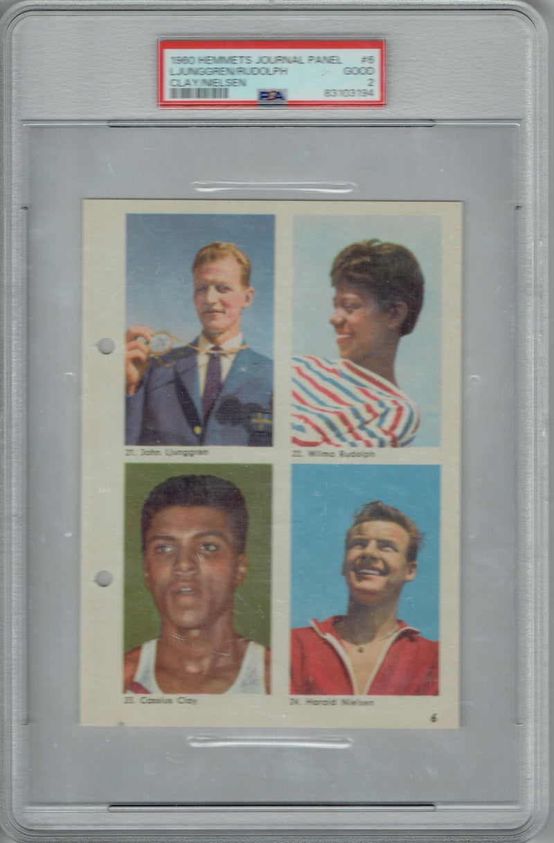 PSA 2 Cassius Clay 1960 Hemmets Journal Panel #6 Ljunggren/Rudolph/Nielsen Rookie Card