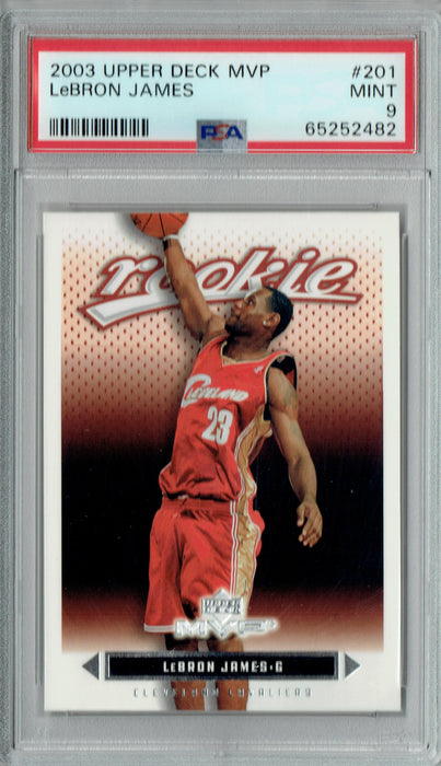 PSA 9 LeBron James 2003 Upper Deck #201 MVP Rookie Card