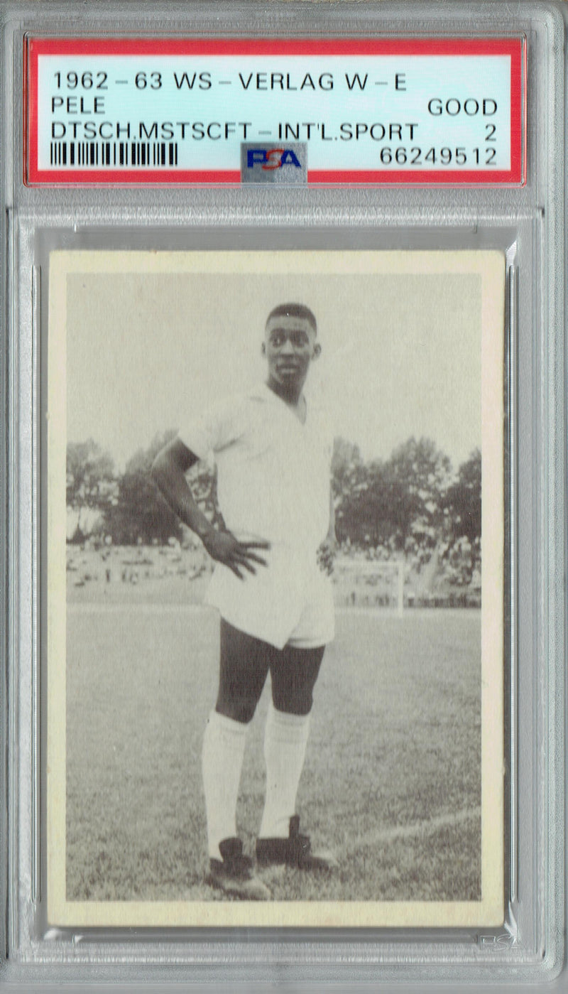 PSA 2 Pele 1962-63 WS-Verlag Wanne-Eickel Inernationaler Sport Rare Trading Card Brazil