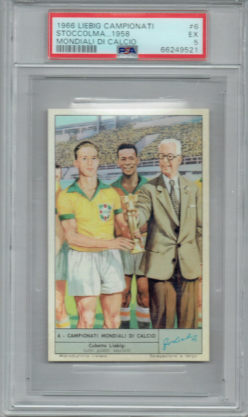 PSA 5 Pele/Brazil 1966 Liebig Campionati #6 Mondiali Di Calcio Rare Trading Card