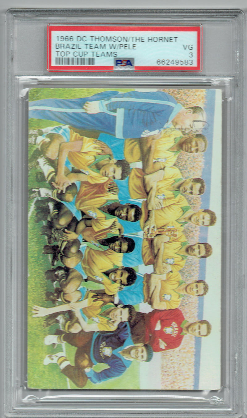 PSA 3 Pele 1966 D.C. Thompson Top Cup Teams Brazil Rare Trading Card Brazil