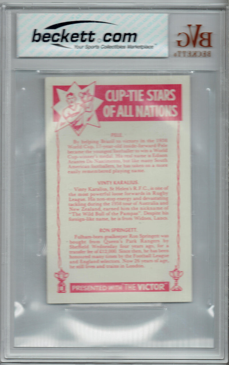 BGS 5 Pele 1962 The Victor Cup Tie #0 Stars of All Nations Rare Trading Card Brazil