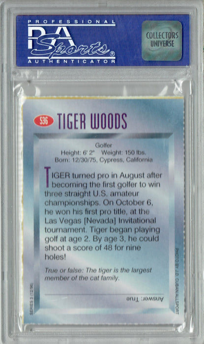 PSA 8 Tiger Woods 1996 SI Kids #536 Rookie Card