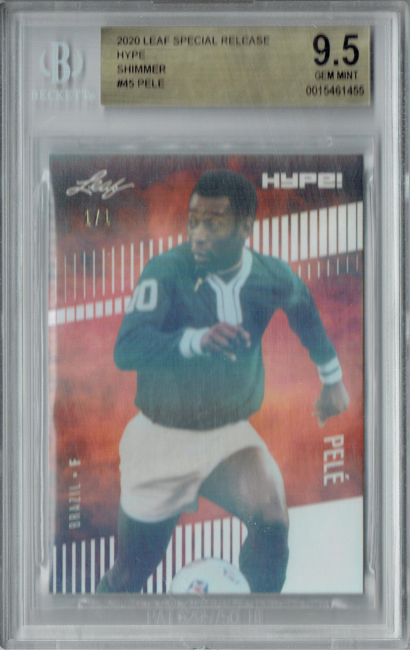 BGS 9.5 Pele 2020 Leaf HYPE! #45 White Shimmer 1/1 Trading Card Brazil
