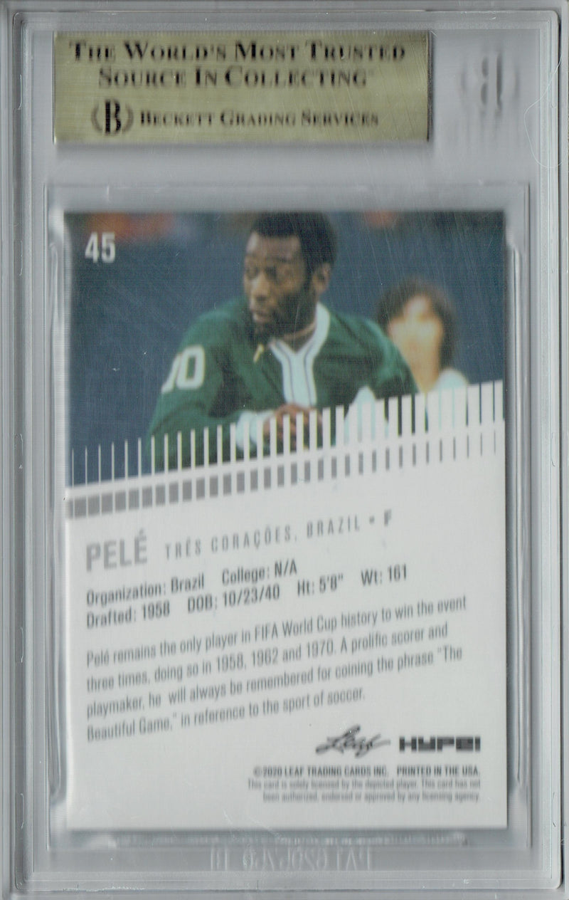 BGS 9.5 Pele 2020 Leaf HYPE! #45 White Shimmer 1/1 Trading Card Brazil