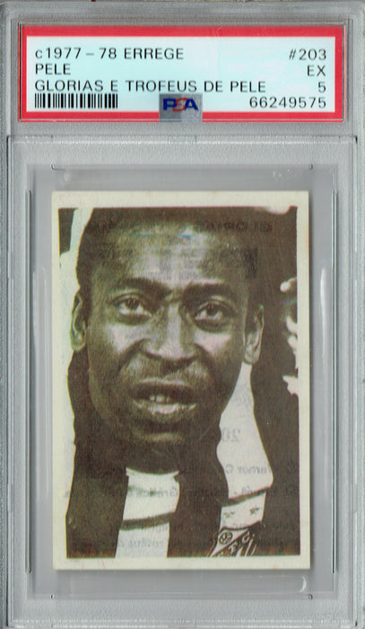 PSA 5 Pele 1977 Errege #203 Glorias E Trofeus De Pele Rare Trading Card
